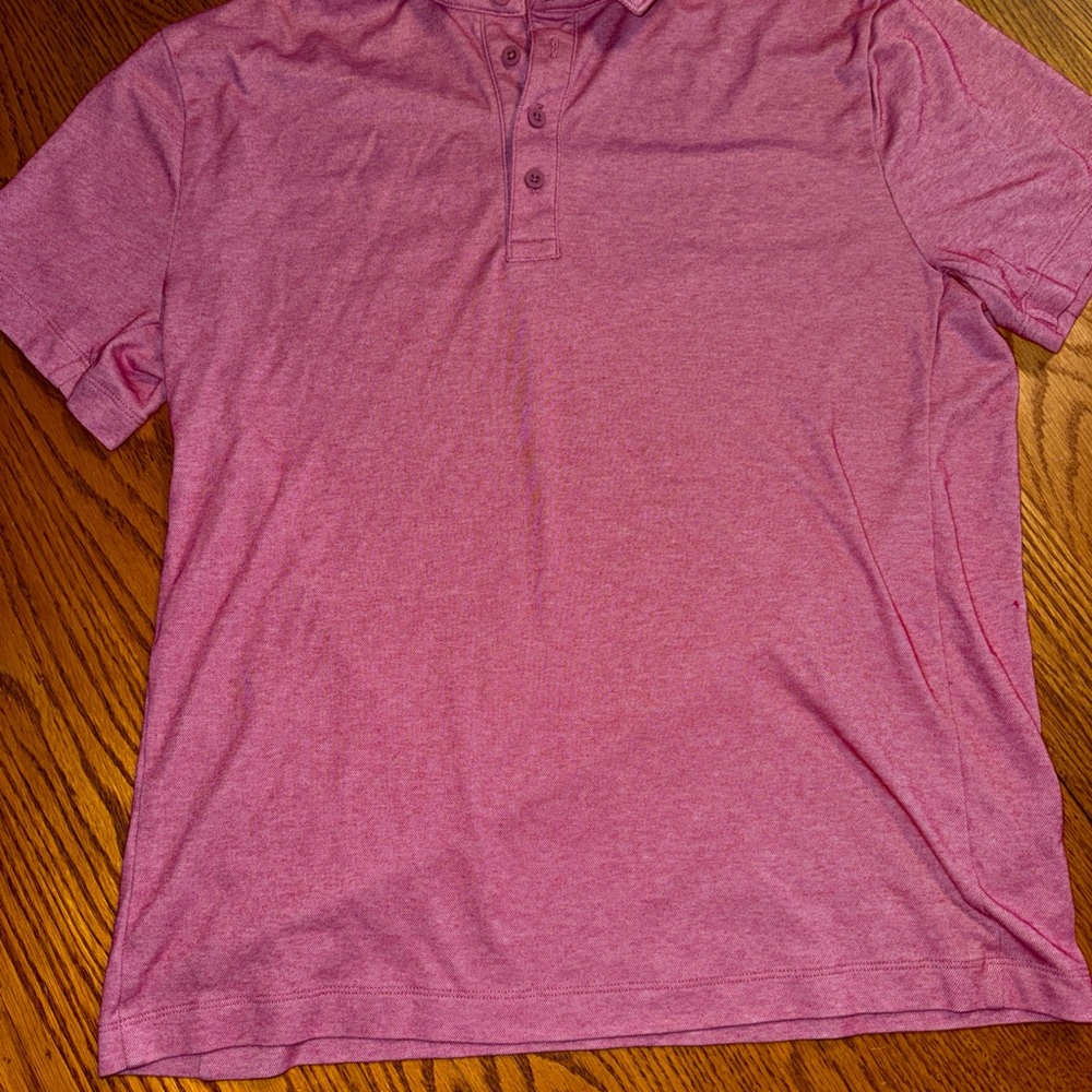J. Crew Men's Heathered Pink Polo Shirt